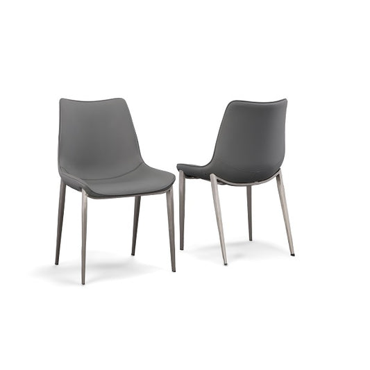 Modrest Frasier - Modern Grey Eco-Leather Dining Chair (Set of 2)