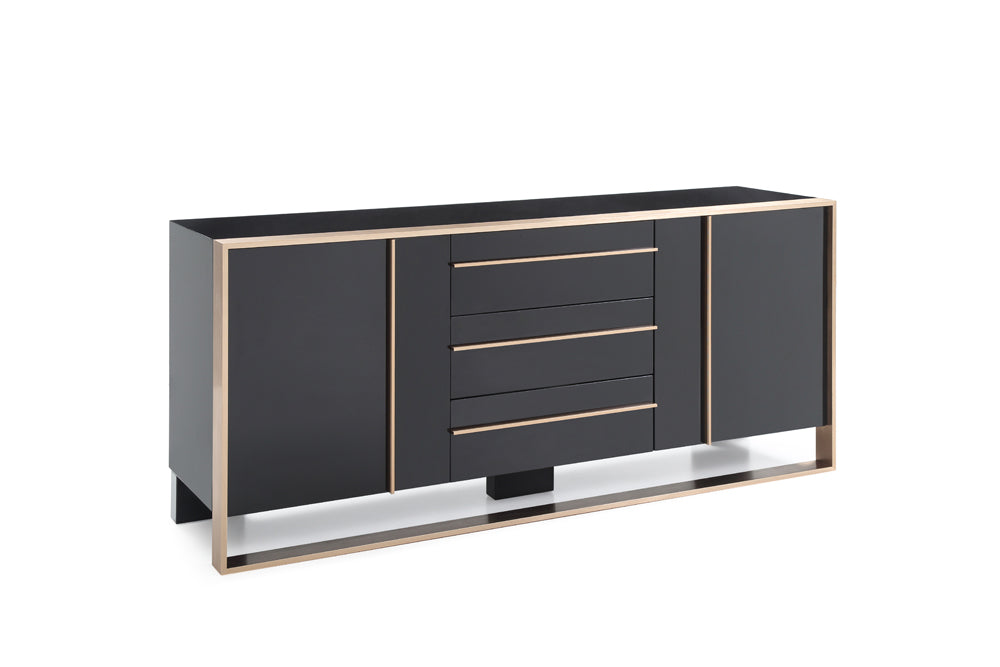Nova Domus Cartier Modern Black & Rosegold Buffet