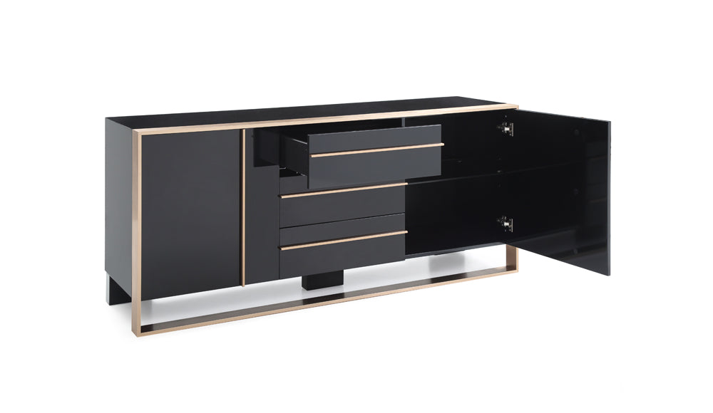 Nova Domus Cartier Modern Black & Rosegold Buffet