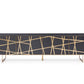 Modrest Kilson - Modern Black Oak & Champagne Gold TV Stand