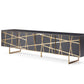Modrest Kilson - Modern Black Oak & Champagne Gold TV Stand