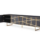 Modrest Kilson - Modern Black Oak & Champagne Gold TV Stand
