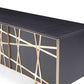 Modrest Kilson - Modern Black Oak & Champagne Gold TV Stand