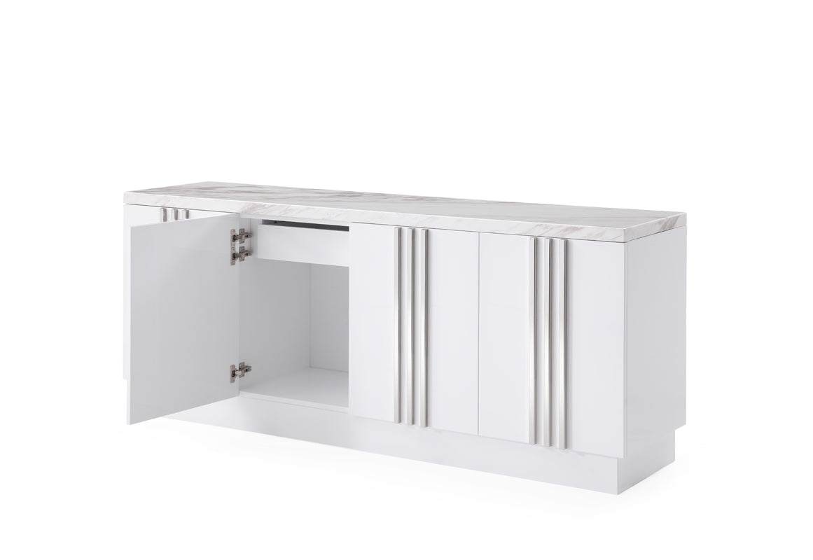 Modrest Kingsley Modern Marble & Stainless Steel Buffet