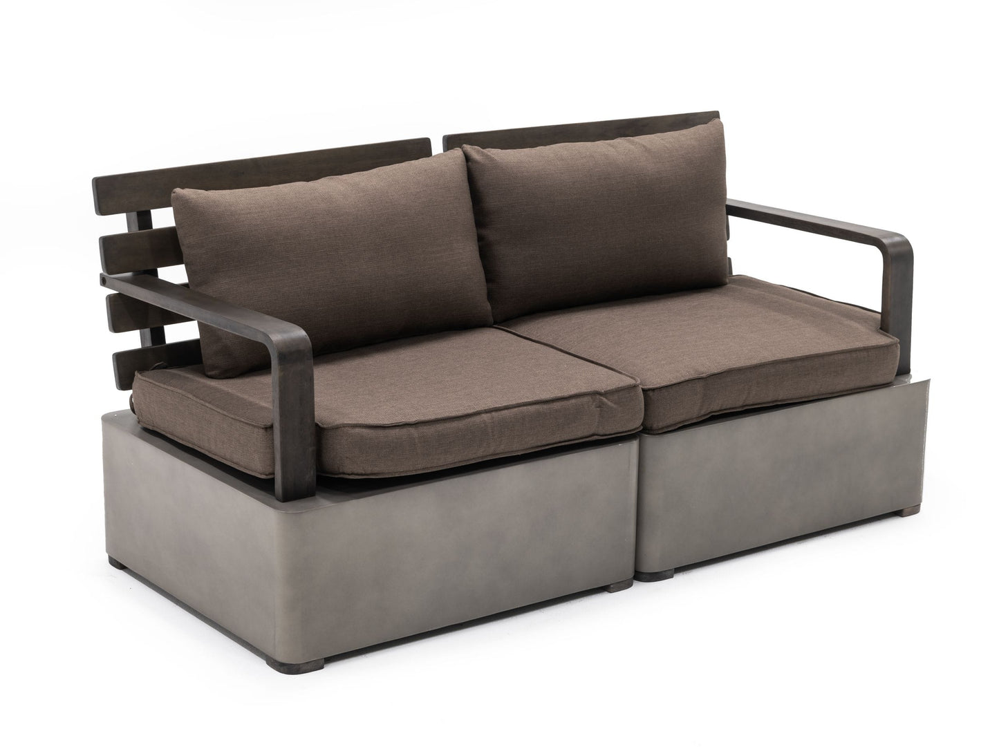 Renava Garza - Outdoor Concrete & Acacia 2 Seater Sofa