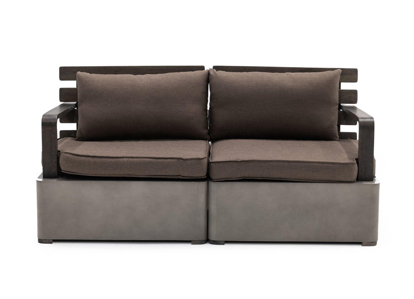 Renava Garza - Outdoor Concrete & Acacia 2 Seater Sofa