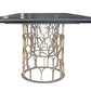Modrest Natalie Modern Black Acacia & Antique Brass Dining Table