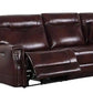 Brown Genuine Leather Power Recliner Sectional
