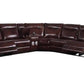Brown Genuine Leather Power Recliner Sectional