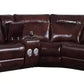 Brown Genuine Leather Power Recliner Sectional
