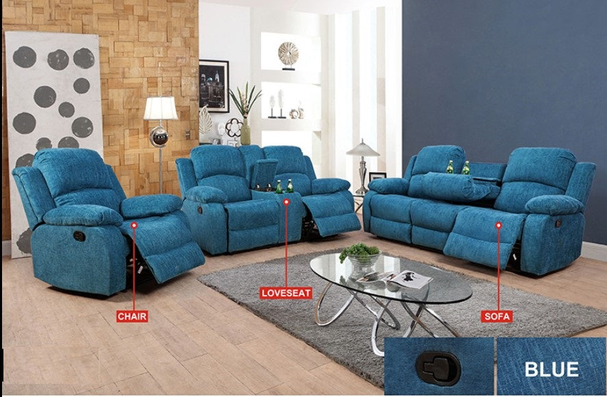 Denim Style Recliners (set of 3)