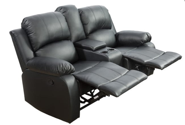 Black Faux Leather Recliners (set of 3)