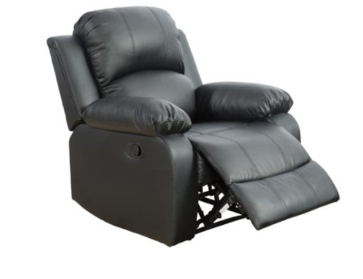 Black Faux Leather Recliners (set of 3)