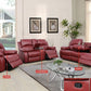 Red Faux Leather Recliners (set of 3)