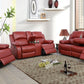 Red Faux Leather Recliners (set of 3)