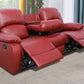 Red Faux Leather Recliners (set of 3)