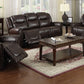 Faux Leather Sofa Recliners Set Brown (set of 3)