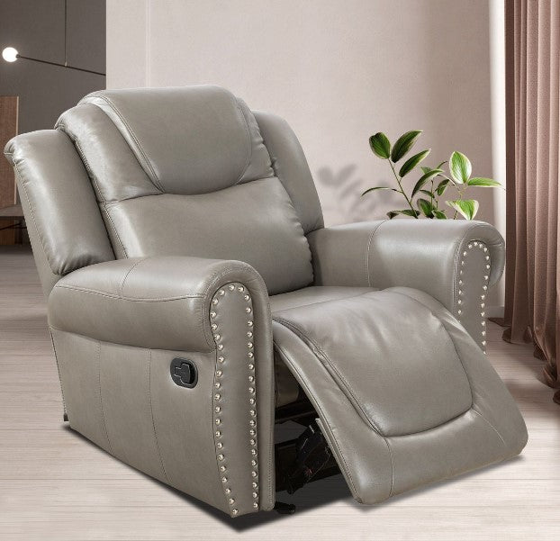 Grey Faux Leather Recliners (set of 3)