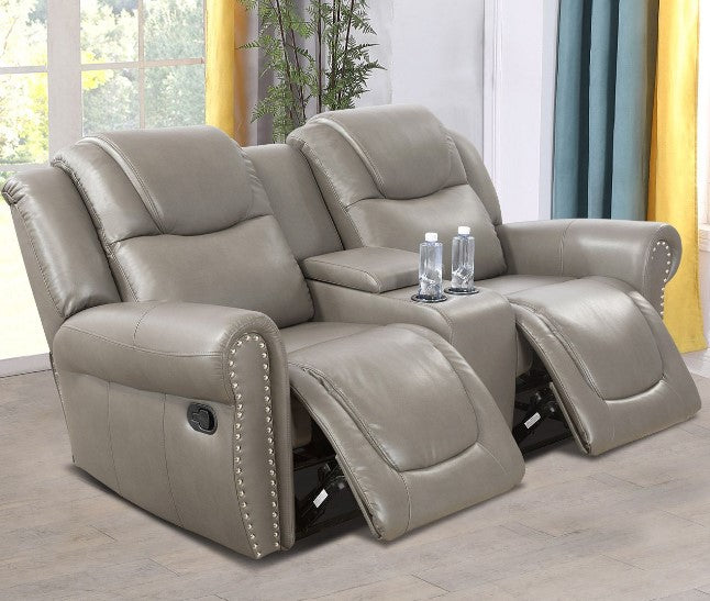 Grey Faux Leather Recliners (set of 3)