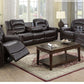 Brown Faux Leather Recliners (set of 3)