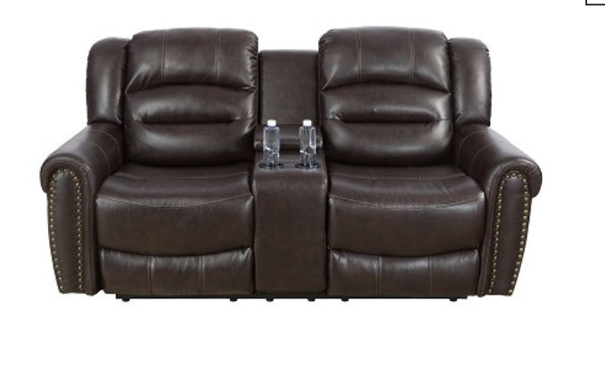 Brown Faux Leather Recliners (set of 3)