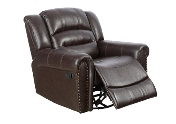 Brown Faux Leather Recliners (set of 3)