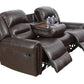 Brown Faux Leather Recliners (set of 3)