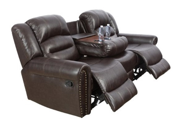 Brown Faux Leather Recliners (set of 3)