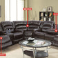 Faux Leather Sectional Brown
