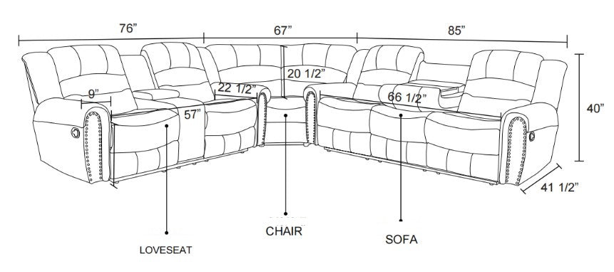 Faux Leather Sectional Brown