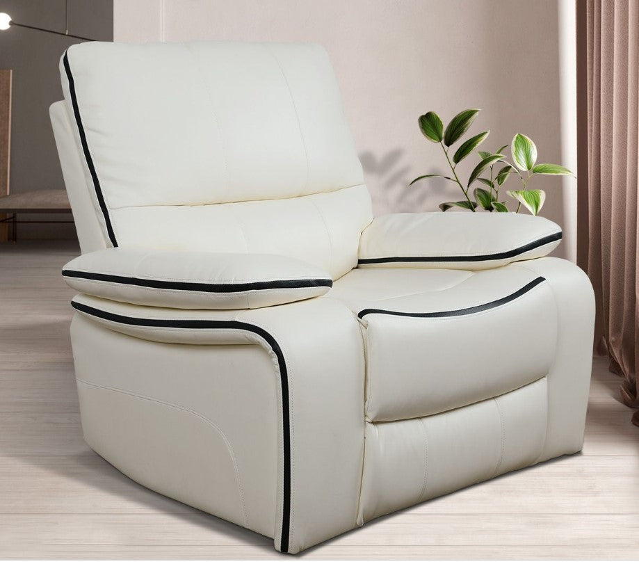 White Bonded Leather Recliners (set of 3)