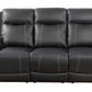 Black Faux Leather Recliner Chairs Set of 3