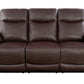 Brown Faux Leather Recliner Set of 3