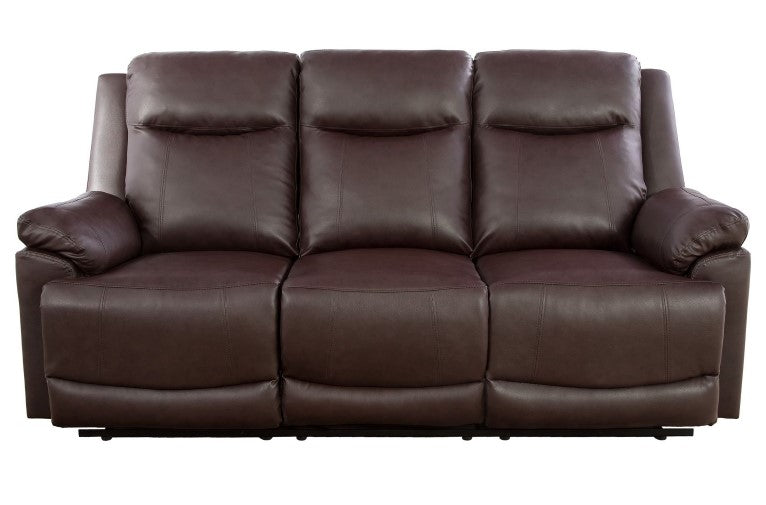 Brown Faux Leather Recliner Set of 3