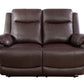 Brown Faux Leather Recliner Set of 3