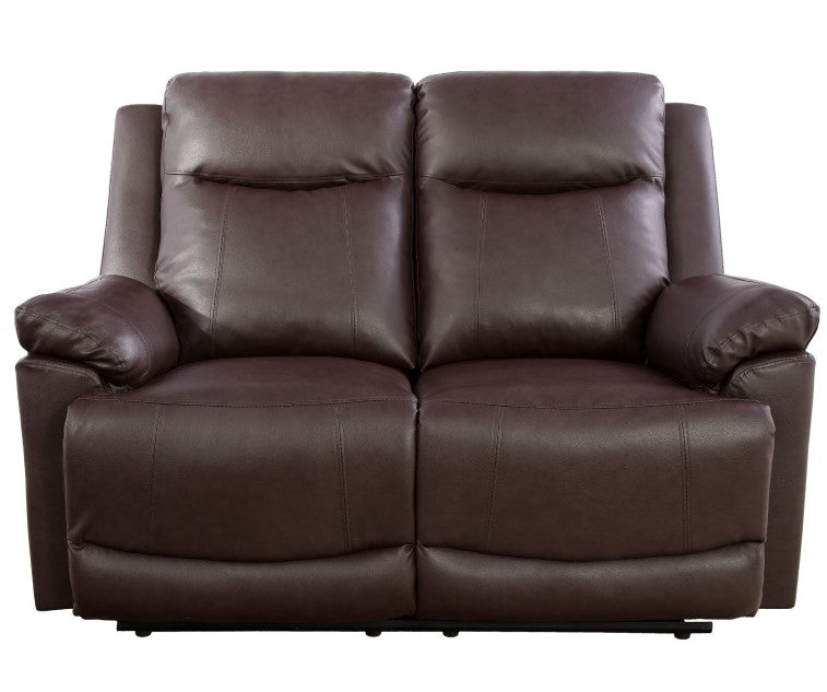 Brown Faux Leather Recliner Set of 3