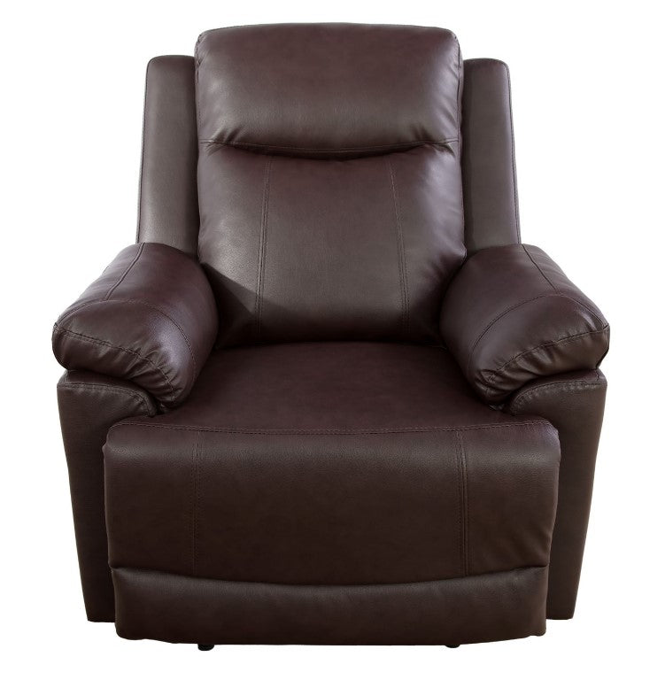 Brown Faux Leather Recliner Set of 3