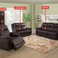 Brown Faux Leather Recliner Set of 3