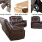 Brown Faux Leather Recliner Set of 3