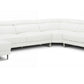 Divani Casa Hawkey - Contemporary White Full Leather U Shaped Left Facing Sectional Sofa