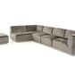 Divani Casa Hawthorn - Modern Grey Fabric Modular Left Facing Sectional Sofa + Ottoman