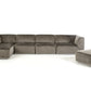Divani Casa Hawthorn - Modern Grey Fabric Modular Left Facing Sectional Sofa + Ottoman