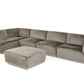 Divani Casa Hawthorn - Modern Grey Fabric Modular Left Facing Sectional Sofa + Ottoman