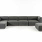 Divani Casa Hawthorn - Modern Grey Fabric Modular Left Facing Chaise Sectional Sofa + Ottoman