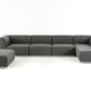 Divani Casa Hawthorn - Modern Grey Fabric Modular Right Facing Sectional Sofa + Ottoman
