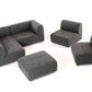 Divani Casa Hawthorn - Modern Grey Fabric Modular Left Facing Chaise Sectional Sofa + Ottoman