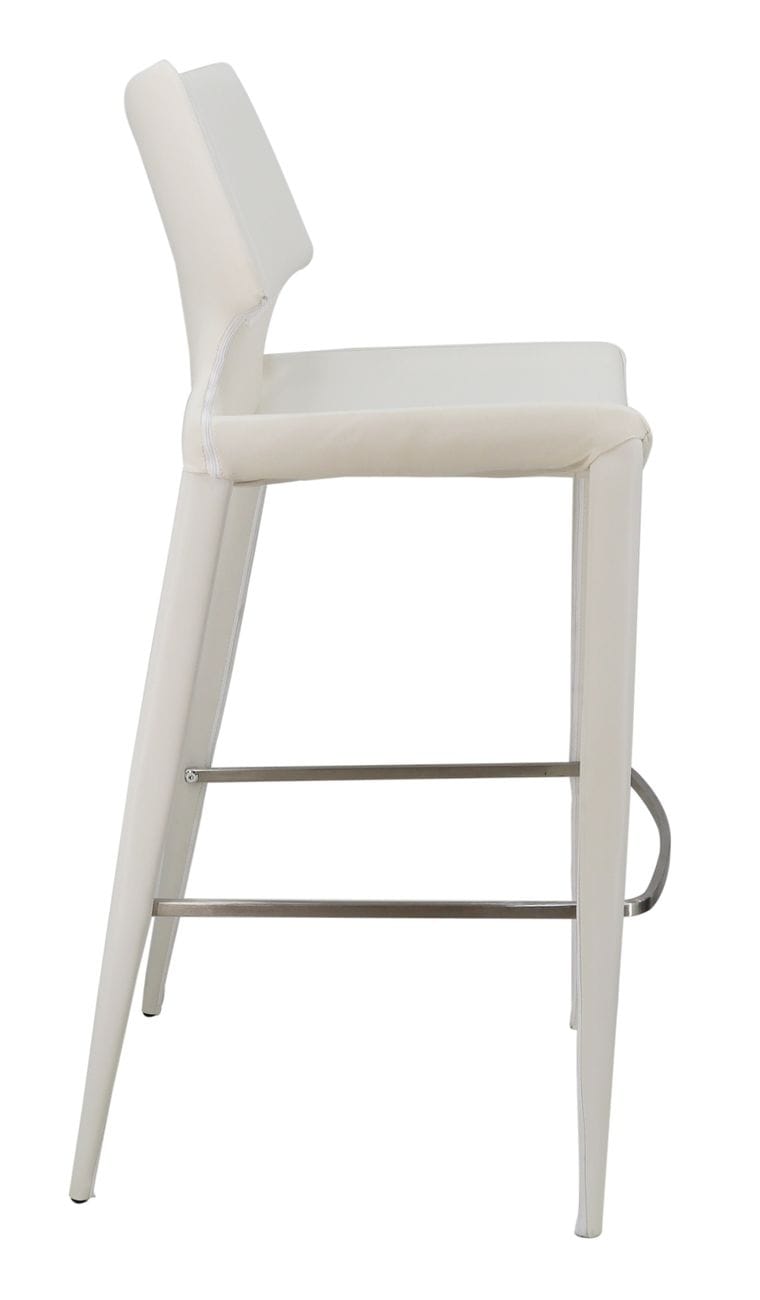 Modrest Hayes Modern White Eco-Leather Bar Stool (Set of 2)