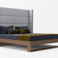 Modrest Heloise - Contemporary Grey Fabric & Walnut Trim Bed