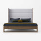 Modrest Heloise - Contemporary Grey Fabric & Walnut Trim Bed