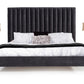 Modrest Hemlock Modern Dark Grey Velvet Bed
